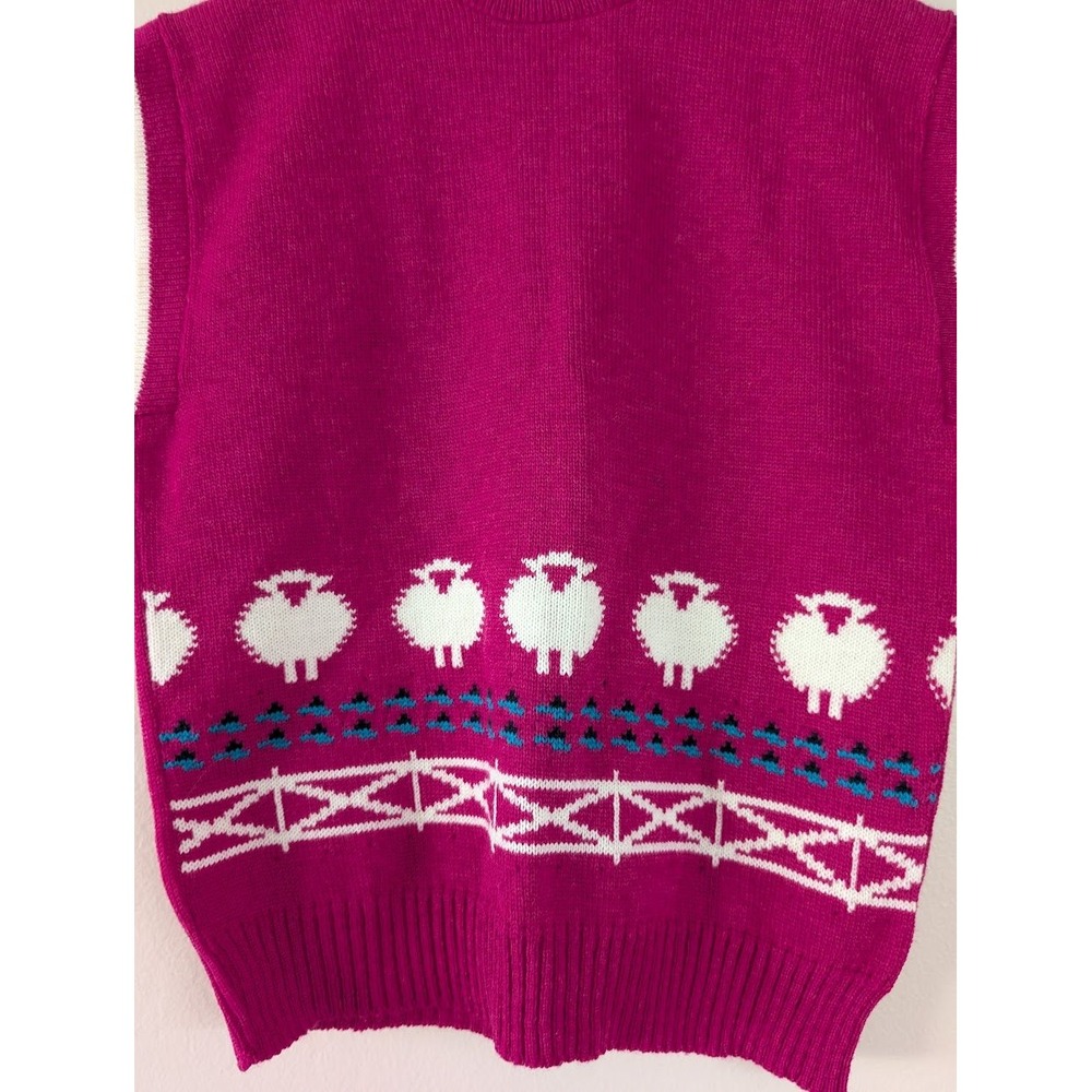Vintage Pendleton Wool‎ Sweater Vest Sheep Pullover Cute Preppy Retro Cottage S - Picture 4 of 10